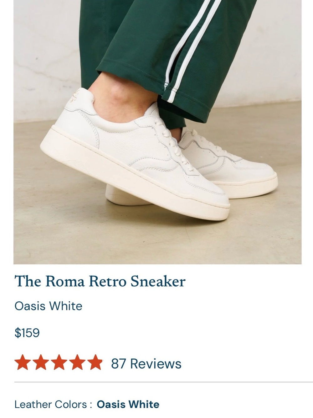 The Roma Retro Sneaker in Oasis White - Women's Casual Shoes